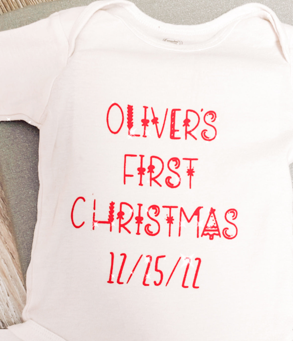 Customizable First Christmas onesies