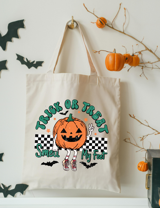 Trick or Treat Smell my feet tote bag